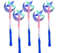 LEEMASING 5 pezzi LED Light Up Wands Bacchetta magica per la pista da ballo di nozze oggetti di scena, reception, concerto, campeggio (Luna stellata)