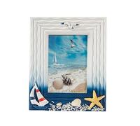 LEEMASING 6 pollici Nautico Beach Theme Design Cornice Cornice Portafoto Da Tavolo in Decorazione Mediterranea Per Parete o Da Tavolo Adatta per foto 4x6 pollici (B)