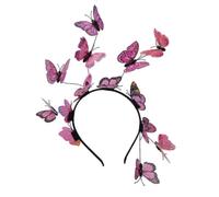 LEEMASING Cerchietto per capelli con farfalla e fata per donne e ragazze, per concorsi di matrimonio, ballo di fine anno, compleanno (rosa)