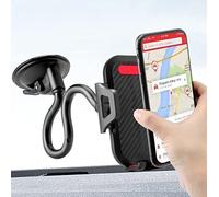 LEEMASING Supporto per parabrezza auto a 360 gradi a collo di cigno lungo braccio forte aspirazione compatibile con iPhone 12 11 Pro XS Max SE 8 Samsung S21 S20