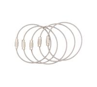 Leen4You Portachiavi in acciaio inossidabile con anello per cavi, con anello a torsione, colore argento, In metallo., 10 Pezzi