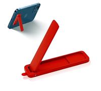 Leeneen Mini cavalletto invisibile ultra sottile, regolabile, posizionamento verticale e orizzontale, supporto per telefono da scrivania, in metallo, compatibile con qualsiasi cellulare (rosso)