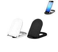 Leeneen Supporto portatile pieghevole da scrivania, supporto regolabile multi-angolo, per tablet, iPad, iPhone X/XR/XS Max, Samsung Galaxy, confezione da 2 pezzi (bianco nero)