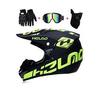 LEENY Adulti Motocross Uomo Casco da Moto con Occhiali Maschera Guanti, Caschi da Cross Motocicletta DH off-Road Enduro Quad Motociclo ATV MTB BMX Motorbike Cross Country per Uomini Donne,L
