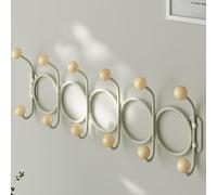 Leeonway Appendiabiti da Parete Metallo,Attaccapanni da Muro Moderno,Ganci Appendiabiti,Bianco/Nero/Verde,Decorazione della di Casa,con 12 Ganci,per Cameretta,Ingresso,Cucina,Bagno