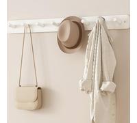 Leeonway Attaccapanni da Muro,Appendiabiti da Parete in Legno,Ganci Appendiabiti,Attaccapanni da Parete bambù,Decorazioni Parete,con 4/6/8 Ganci,per Appendere Cappotti,Sciarpe,Borse