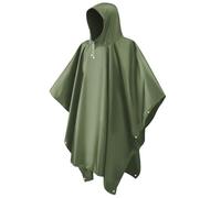 LEEPAT Poncho impermeabile da donna e uomo, leggero, traspirante, impermeabile, riutilizzabile, parapioggia, poncho per escursioni e campeggio, verde, Taglia unica
