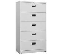 Leepesx Armadio Classificatore Cassettiera Ufficio Schedario da Ufficio Armadio Ufficio Armadio Classificatore Grigio Chiaro 90x46x164 cm in Acciaio