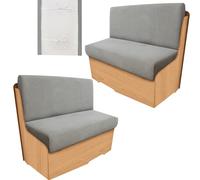 leepiya Set di 2 federe per cuscini con 2 schienali e 2 fodere per panche, con cinghia antiscivolo, lavabili in lavatrice, elasticizzate, per camper, auto, panchina
