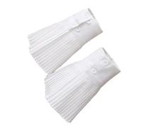 LEEQ 1 paio di maniche false rimovibili con volant - falsi maniche polsino bottone polsino staccabile polsino maglione accessori di abbigliamento, alla moda pieghe polsini decorazione