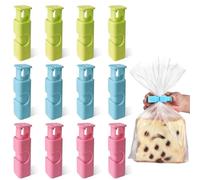 LEEQ 12 PCS Chiudi Sacchetti Cucina Clip - Sacchetti Alimenti Clip Buste Alimenti Clip di Chiusura Plastica Clip di Tenuta Riutilizzabile per Alimenti e Snack,Mantenere Il Cibo Fresco(6.2 * 1.2cm)