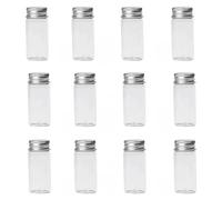 LEEQ 12 PCS Mini Bottiglie di Vetro Trasparente - con Tappo a Vite in Alluminio, flaconi Campione, Piccoli contenitori per messaggi, bomboniere, Decorazioni per Matrimoni(10ml)