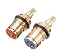 LEEQ 2 PCS Cartucce per Rubinetto in Ceramica, 1/4 Giro 20 scanalature, Vitoni di Ricambio per rubinetti Doccia Vasca con rondelle, per ghiandole Rubinetto in Ottone Massiccio Ceramica