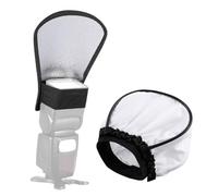 LEEQ 2 Pezzi Diffusore Flash E 2 in 1 Argento Riflettore - Flash Diffusore Argento Riflettore,Diffusore Flessibile Universale Flash,Universale Morbido Mini Bounce Softbox Flash in Tessuto