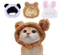 LEEQ 3 Pezzi Cappelli per Gatti - Cappello Carino per Animali Domestici Copricapo Regolabile, Cappello Gatto Gattino Cucciolo Cane Cappello Morbido Traspirante Copricapo Costume Festa