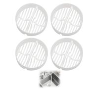 LEEQ 4 pezzi di filtro per scarico doccia e piatto doccia, acchiappa capelli in plastica bianco, copertura scarico efficace contro l'intasamento, retina e inserto per sifone