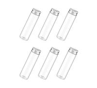 LEEQ 6 pcs Mini Bottiglie di Vetro Trasparente - con Tappo a Vite in Alluminio, flaconi Campione, Piccoli contenitori per messaggi, bomboniere, Decorazioni per Matrimoni(20ml)