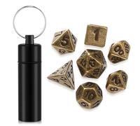 LEEQ Mini Dadi D&D Set 7 Pezzi Set Dadi - Set Dadi d&d Dadi da Gioco Dadi Poliedrici per Dungeons And Dragons Rpg MTG DND Dadi Giochi da Tavolo, con Custodia per Dadi Portachiavi