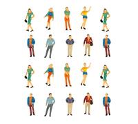 LEEQ Miniature People 1:50 Scale 20 Pezzi Figure Colorate in Plastico per Modellini Architettonici Diorama Plastica Personaggi in Miniatura Omini da Modellismo per Progetti Bonsai Scenari Layout