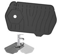 LEEQBCR 1 pz Tappetino per Rubinetto portasapone in Silicone Resistente agli Schizzi - Tappetino Assorbente per rubinetti e Supporti, per Proteggere i Piani di Lavoro di Cucina e Bagno (Nero)