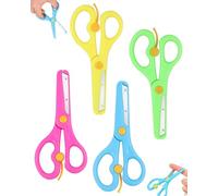 LEEQBCR 4 Pcs Child Safety Scissors 1-3 Years | Ergonomic Beveled Tip, Safe for Kindergarten and Kindergarten | Educational Tool for Child Motor Development