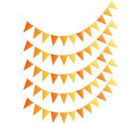 LEEQBCR 5 strisce da 12,5 metri Bandierine Triangolari Colorate Feste festone Striscione, Feste Striscione Bandiere Decorazioni,per compleanno,festa nozze,Interne Esterna Decorazione, arancione