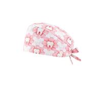LEEQBCR Cuffia Chirurgica Regolabile in Poliestere per Donna Uomo, Cappello Scrub Bouffant per Infermiere Medico Dentista, per Clinica Ospedale con Cuffietta Dentista Bandana Chirurgica(rosa)