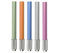 LEEQBCR Set 5 PCS Prolunga per Matita Regolabile in Lega di Alluminio per Scuola Studio Disegno, Verde, Arancione, Blu, Argento, Viola, risparmia risorse e non sprecare