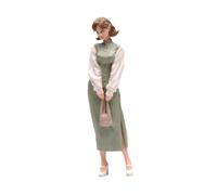 LeeQinersw 1:24 Modello di Ragazza con Abito Lungo, Modello di in Miniatura, Capelli Corti, Mini Figura in Piedi per Micro Paesaggio, plastico di