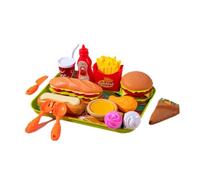 LeeQinersw 13 Pezzi Giocattolo Finta Cucina Set Tagliare Accessori Vassoio PP Sicuro Adatto per Bambini Ruolo Chef attività Creative Educazione Ca, Hamburger