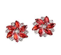 LeeQinersw 2 Pezzi di Fermagli per Scarpe con Strass, Decorazioni per Gioielli, Diamanti per Spille, Accessori per Capelli Piatti, Accessori Artigianali Fai Da T, Rosso