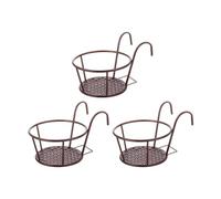 LeeQinersw 3 Cestini Sospesi per Il Titolare del Pianta di Ringhiera Design Rotondo per Home Office, Bronzo