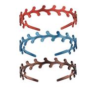 LeeQinersw 3 pezzi di cerchietti per capelli con foglie di corna di, accessori portatili, decorazioni versatili a forma di U con denti per regali di