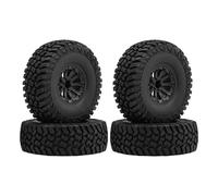 LeeQinersw 4 Pezzi Pneumatici per Auto RC Parti di Aggiornamento Gomme per Veicoli Copertoni per Arrampicata Facili da Installare Adatti per Migliorare La Trazio, Mozzo Ruota Nero