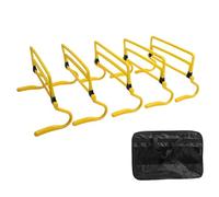 LeeQinersw 5 Pezzi Ostacoli per Agilità Barriere per Preparazione Set Regolabile Attrezzatura per Esercizi Ostacoli Pieghevoli in PVC Adatto per Calcio, Giallo