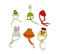 LeeQinersw 6 Pezzi di Abiti da Oca, Cappelli, Graziosi E Morbidi Copricapi Lavorati a Maglia per