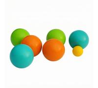 LeeQinersw 7 Pezzi Bocce in Legno Colorate | Finitura Liscia, Set di Bocce con Boccino, Resistente, per, Spiaggia
