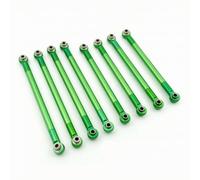 LeeQinersw 8 Pezzi Braccetti di Sospensione con Giunto Sferico Anodizzato Tiranti in Metallo Regolabile Tirante Sterzo con Inserti Circolari per Modellisti, Verde, 8 Pezzi