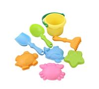 LeeQinersw 8 Pezzi di Strumenti da Spiaggia, Set per Giocare con la Sabbia, Secchiello e Pala, Giallo