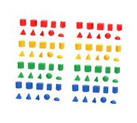 LeeQinersw 80x Blocchi di Forme Geometriche 3D, Giocattoli per ordinare e impilare, Materiali matematici educativi per l'insegnamento alla Scuola