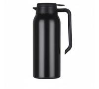 LeeQinersw Acciaio Inossidabile Borraccia Caraffa Brocca Isolante Sottovuoto con Manico Comodo E Struttura Leggera Conservazione a Lunga Durata per Studio Lavoro Comodino, Nero, 1.5L