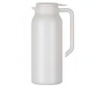 LeeQinersw Acciaio Inossidabile Borraccia Caraffa Brocca Isolante Sottovuoto con Manico Comodo E Struttura Leggera Conservazione a Lunga Durata per Studio Lavoro Comodino, Bianco Sporco, 1.5L