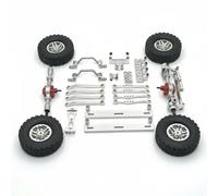 LeeQinersw Auto Elettrica Kit Metallo Telaio Ammortizzatori Tiranti Assorbimento Urti Ottimizzato E Sterzo Preciso Componenti Cnc Adatta a Ricambi Rc 1/16 Modellismo Trail Tecnici Club, Silver