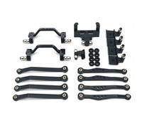 LeeQinersw Auto Elettrica Pickup Rc Kit Ammortizzatori Tiranti Supporti Telaio Metallo Stabilità E Guidabilità 1/16 Serie 64 Adatto per Gioco Collezione Pista Fuoristrada, Nero