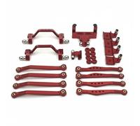 LeeQinersw Auto Elettrica Pickup Rc Kit Ammortizzatori Tiranti Supporti Telaio Metallo Stabilità E Guidabilità 1/16 Serie 64 Adatto per Gioco Collezione Pista Fuoristrada, Rosso