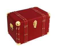 LeeQinersw Baule Decorativo per Contenimento Compatto Contenitore con Coperchio Incernierato Spazioso Cassapanca per Esposizione Decorativa, Veicolo, Spogliatoio, Rosso