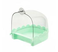 LeeQinersw Bird Bath Tub Vasca Bagno Uccelli Vaschetta Bagnetto Abbeveratoio per Gabbie Trasparente Montaggio Sicuro a Vite Materiale Antimorso Facile Risciacquo, Verde