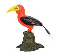 LeeQinersw Bird Figurine Model Decorative Home Accent Collection Cognitive Toy, Hornbill Arancione
