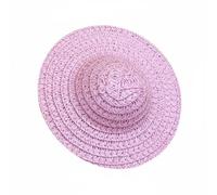 LeeQinersw Bjd Cappello Bambola Elegante Accessorio Cappello Miniatura Intrecciato Copricapo in Carta Paglia Dolce per Scene Artigianali Collezione Diorama Progetti Creativi, Rosa
