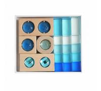 LeeQinersw Blocchi di Costruzione per Bambini in Legno E Acrilico Trasparente con Forme Geometriche per Impilare E Creare Strutture Adatto per Giochi Educativi E Sviluppo Della Creatività, color to 1